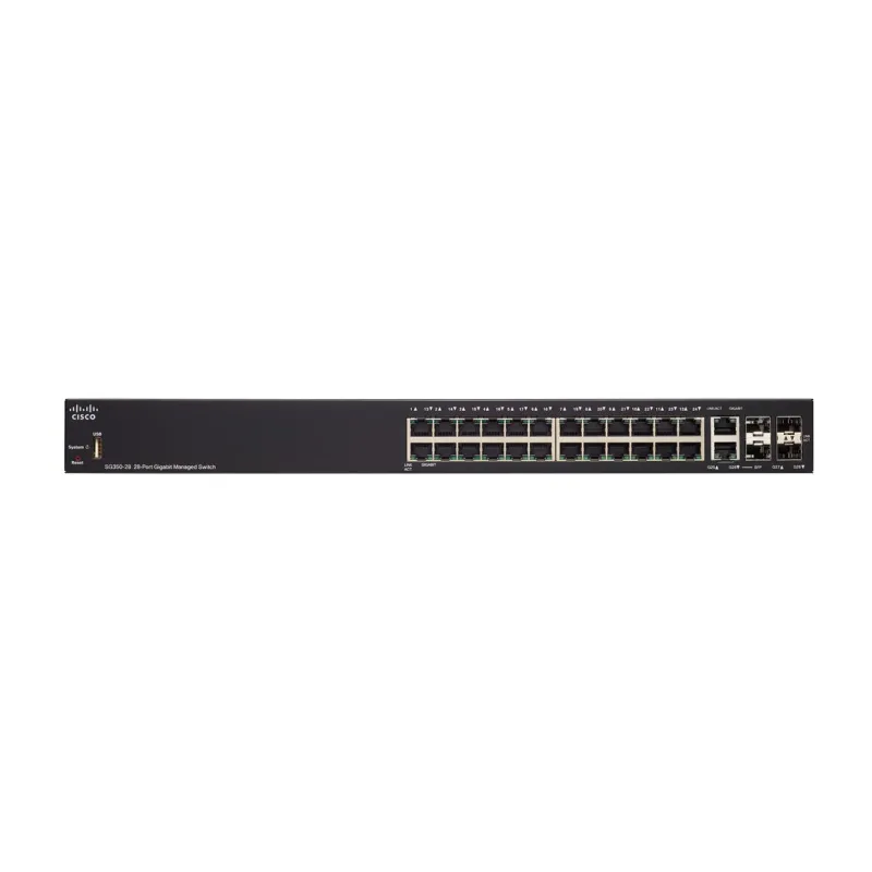 Cisco SG350-28 Switch 24x 1000Mb/s, 2x Combo(RJ45/SFP) + 2x SFP, Zarządzalny