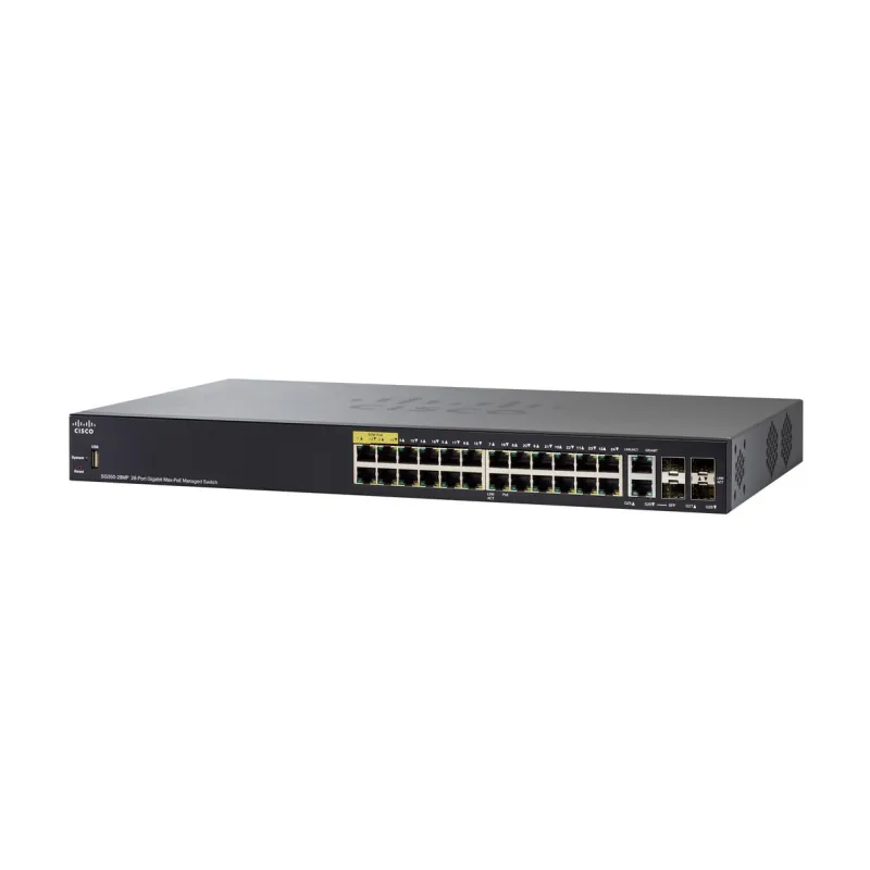 Cisco SG350-28MP Switch PoE 24x 1000Mb/s PoE, 382W, 2x Combo(RJ45/SFP) + 2x SFP, Zarządzalny
