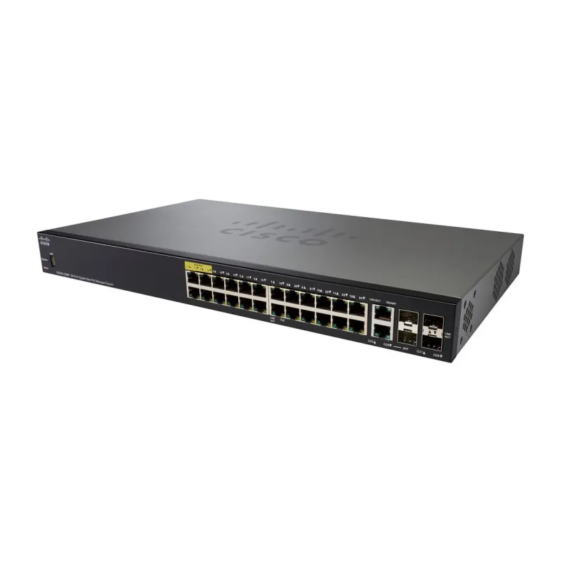 Cisco SG350-28MP Switch PoE 24x 1000Mb/s PoE, 382W, 2x Combo(RJ45/SFP) + 2x SFP, Administrado
