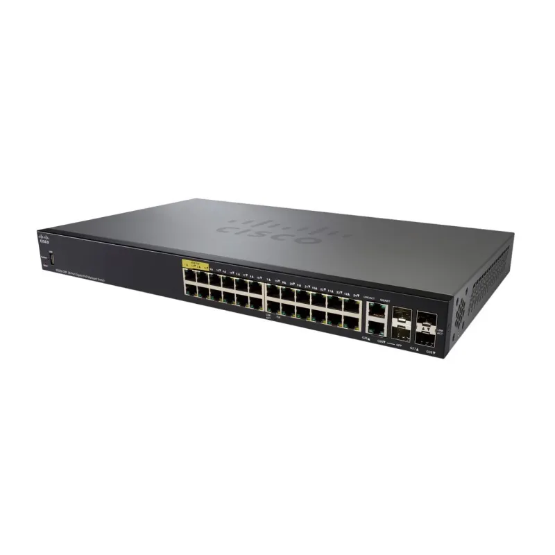 Cisco SG350-28P Switch PoE 24x 1000Mb/s PoE, 195W, 2x Combo(RJ45/SFP) + 2x SFP, Managed