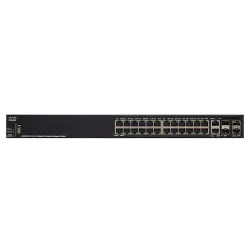 Cisco SG350X-24MP PoE-Schalter 24x Gigabit RJ45 PoE, 2x 10G Combo(RJ45/SFP+), 2x SFP+, 382W PoE, stapelbar