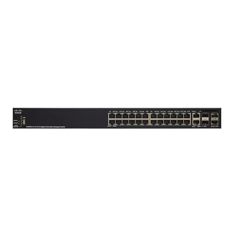 Cisco SG350X-24MP PoE Switch 24x Gigabit RJ45 PoE, 2x 10G Combo(RJ45/SFP+), 2x SFP+, 382W PoE, impilabile