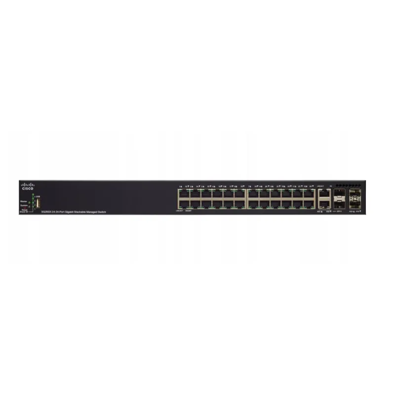 Cisco SG350X-24P Switch PoE 24x Gigabit RJ45 PoE, 2x 10G Combo(RJ45/SFP+), 2x SFP+, 192W PoE, Stapelbar