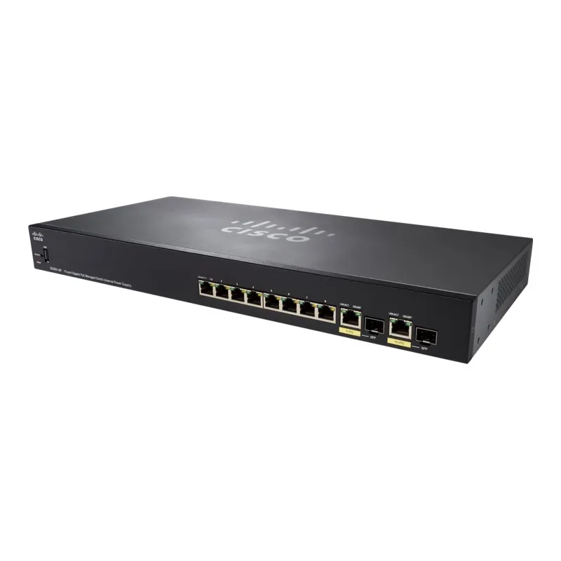 Cisco SG355-10P Anahtarı, 10x 1000Mb/s PoE, 62W, 2x Combo (RJ45/SFP)