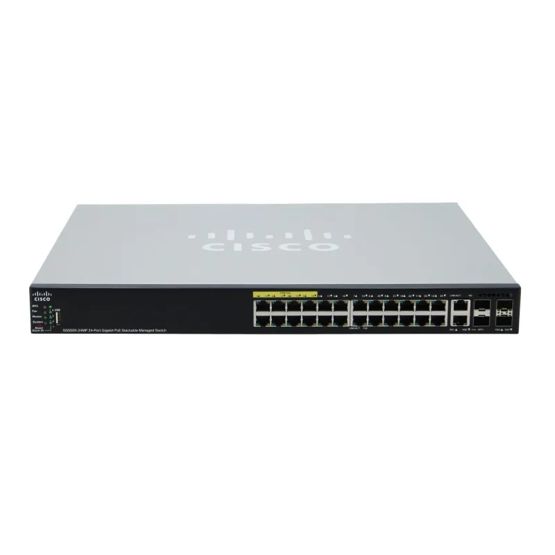 Cisco SG550X-24MP Switch PoE 24x Gigabit RJ45 PoE, 2x 10G Combo(RJ45/SFP+), 2x SFP+, 382W PoE, Stackovatelný