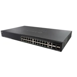 Cisco SG550X-24P PoE Anahtarı, 24x Gigabit RJ45 PoE, 2x 10G Combo (RJ45/SFP+), 2x SFP+, 195W PoE, İçiçe Geçirilebilir