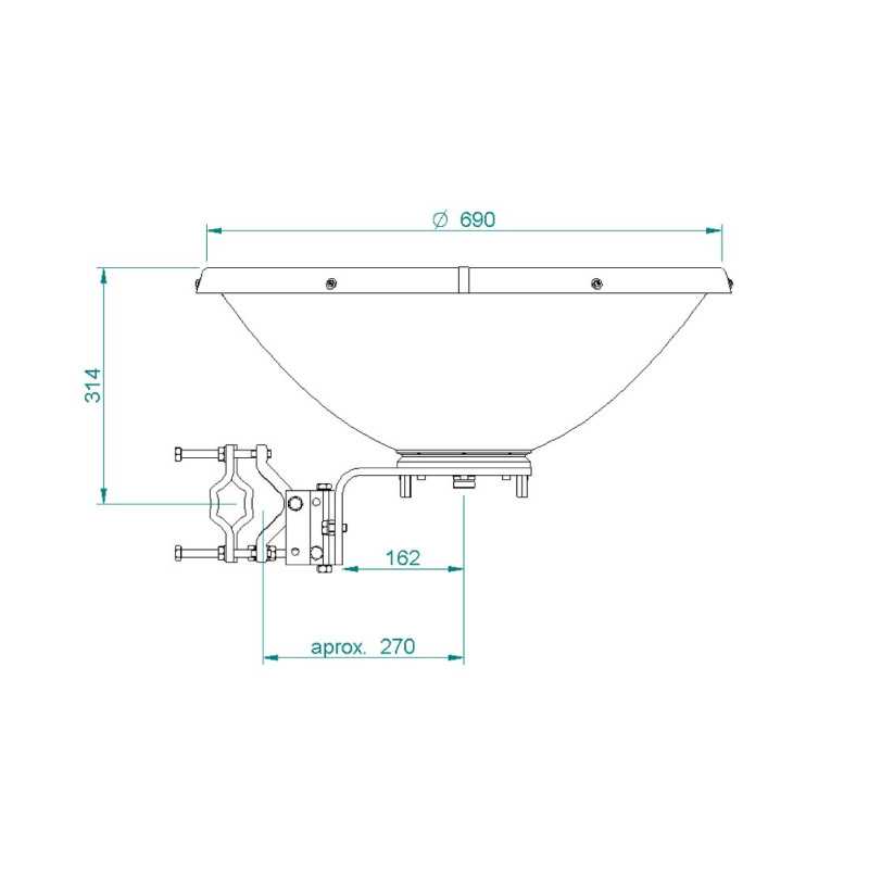 Jirous JRMC-680 Parabolantenne 10/11, 10.1 - 11.7GHz, 34dBi, Für Mimosa B11 entwickelt - Bild 2