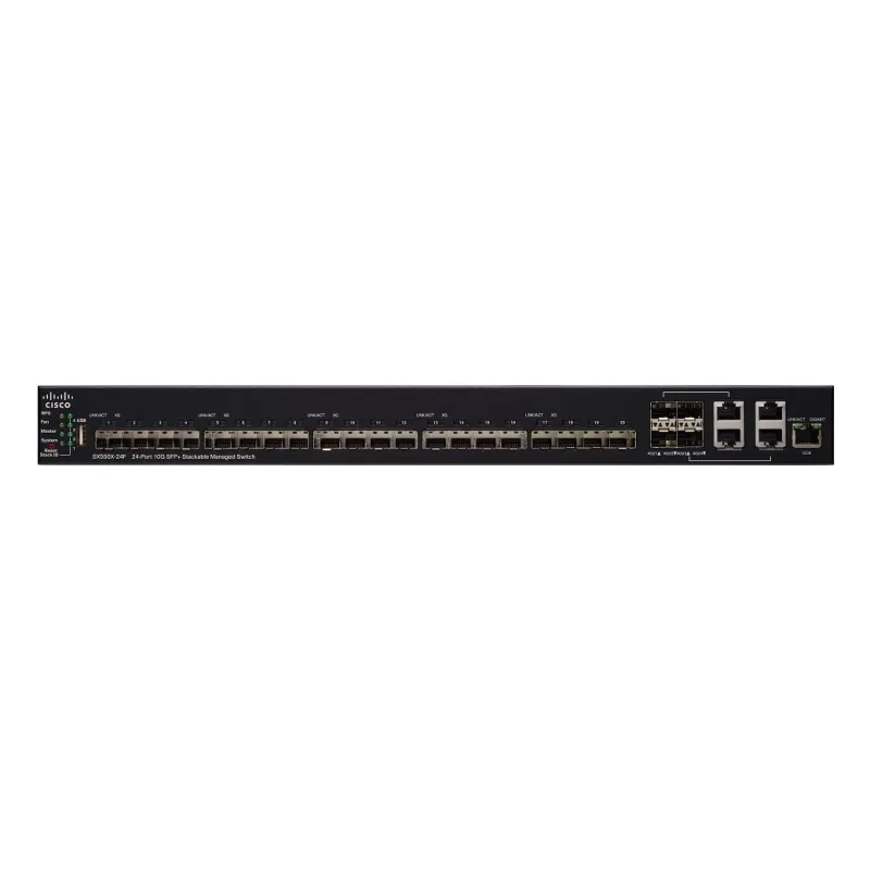 Cisco SX550X-24F Switch, 20x 10G SFP+, 4x 10G Combo (RJ45/SFP+), Yığınlanabilir