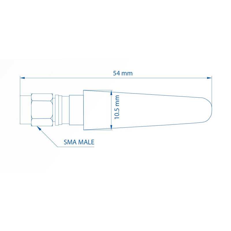 Antenna LTE Teltonika 003R-00281, 5dBi, SMA-Maschio - Immagine 2