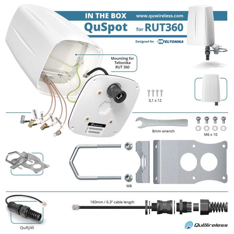 Teltonika RUT360 için QuWireless QuSpot A360S LTE + Wi-Fi Anteni - Görsel 4