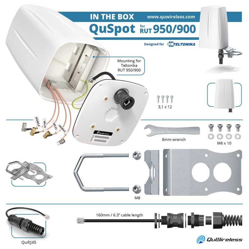 QuWireless QuSpot A950S | LTE + Wi-Fi anténa | pro Teltonika RUT951/RUT950/RUT900 - Obrázek 4