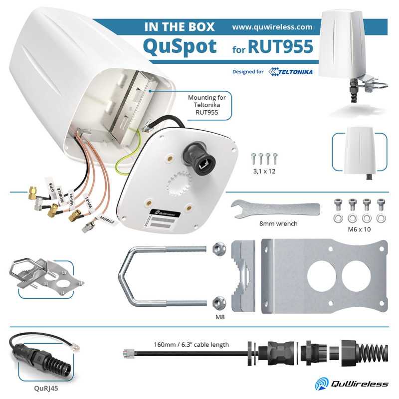 QuWireless QuSpot A955S | Antenna LTE + Wi-Fi + GPS | per Teltonika RUT956/RUT955 - Immagine 4
