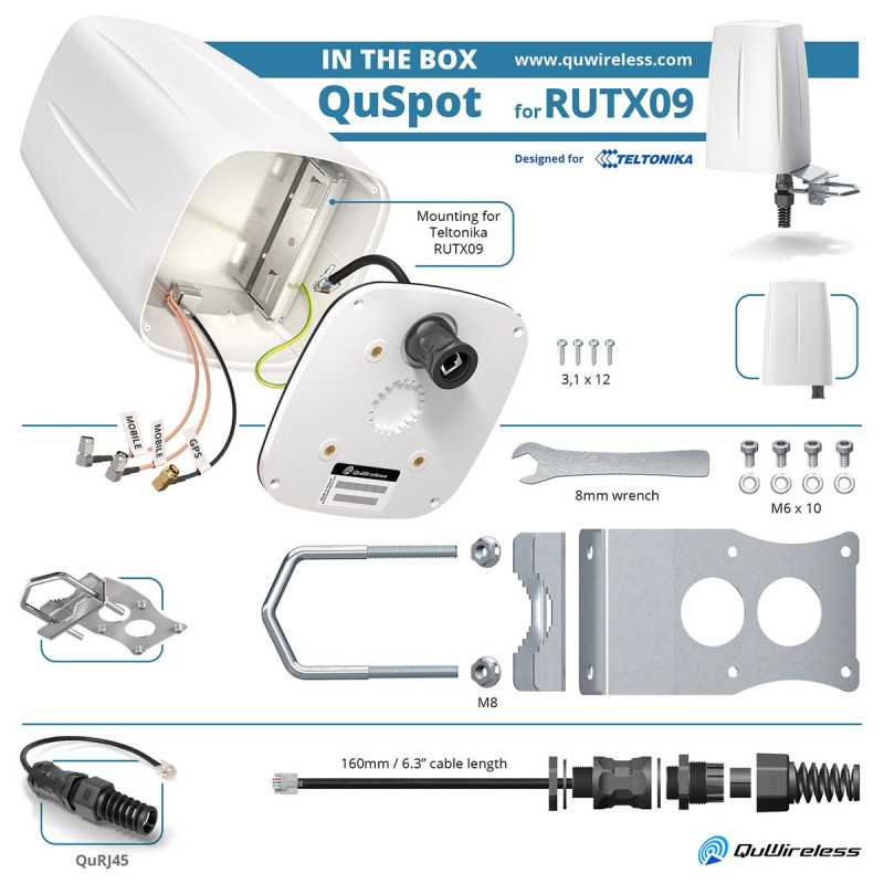QuWireless QuSpot AX09S | LTE + Antena GPS | para Teltonika RUTX09 - Imagen 4