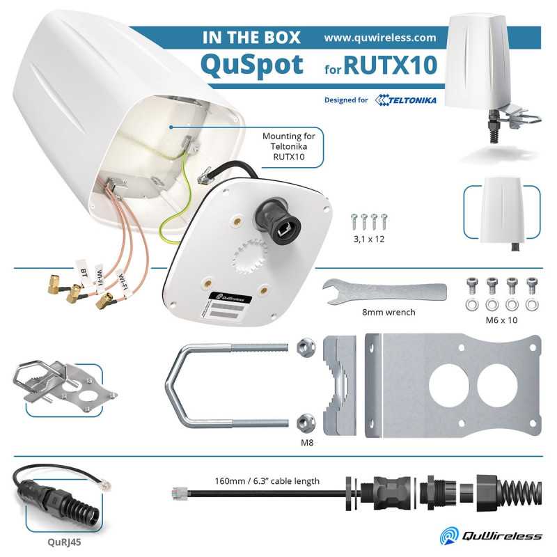 QuWireless QuSpot AX10S | Wi-Fi + Bluetooth anténa | pro Teltonika RUTX10 - Obrázek 4