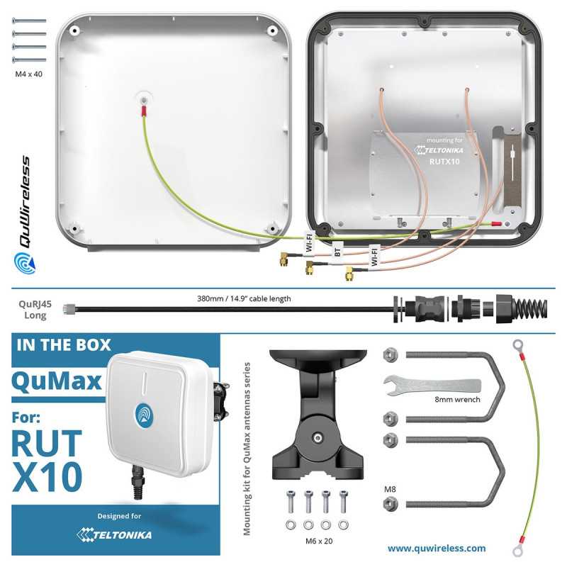 QuWireless QuMax AX10M | Antena Wi-Fi + Bluetooth | para Teltonika RUTX10 V2 - Imagem 5