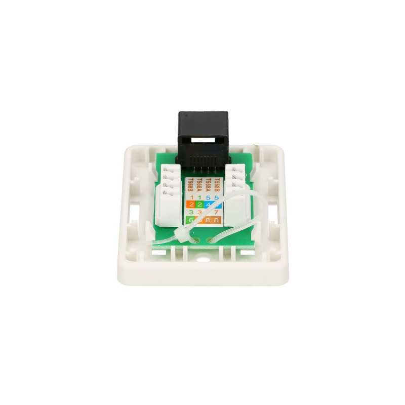Extralink | Toma de corriente de montaje en la pared | 1x RJ45 KAT5E UTP - Imagen 4