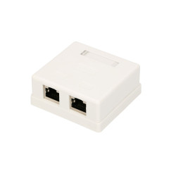 Extralink | Soquete de superf&iacute;cie | 2x RJ45 KAT5E STP