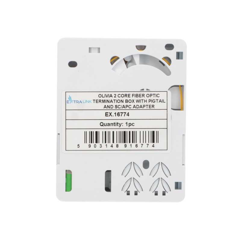 Оптоволоконный короб Extralink Olivia, 2 спайки, с пигтейлом и адаптером SC/APC - Изображение 2