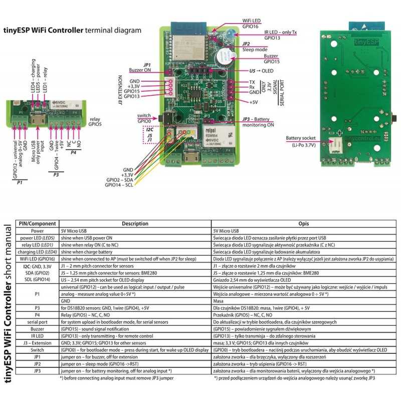 Контроллер WiFi TinyESP Tinycontrol, OLED 0.96” - Изображение 6
