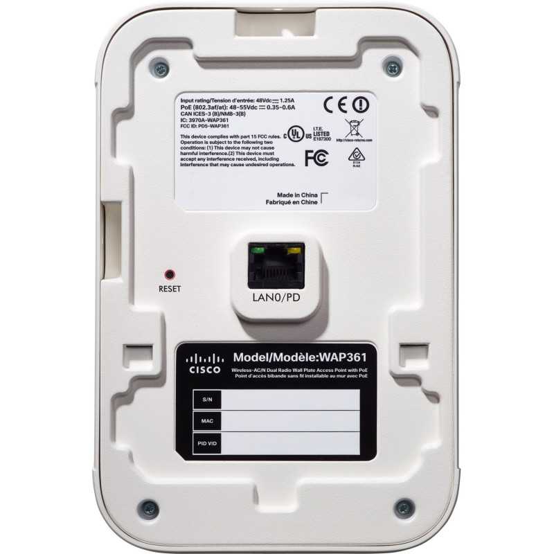 Точка доступа Cisco WAP361, Dual Band, AC1200 Wave 2, 2x2 MIMO, 5x RJ45 1Gb/s, PoE - Изображение 3