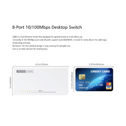 Totolink S808 | Switch | 8x RJ45 100Mb/s, Desktop - Immagine 5