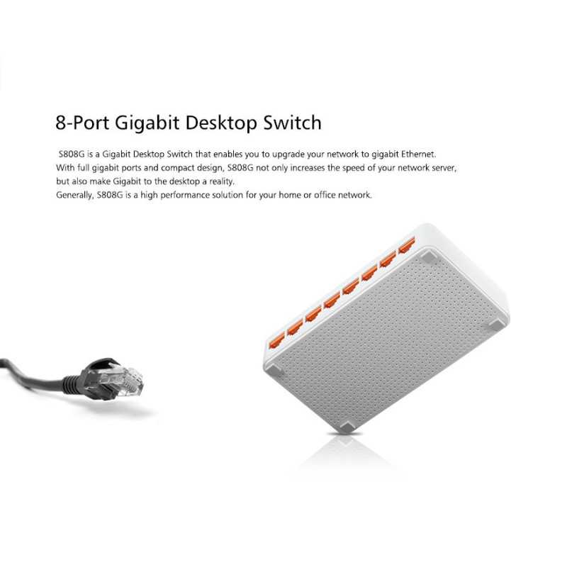 Totolink S808G | Switch | 8x RJ45 1000Mb/s Gigabit, Desktop - Imagen 5