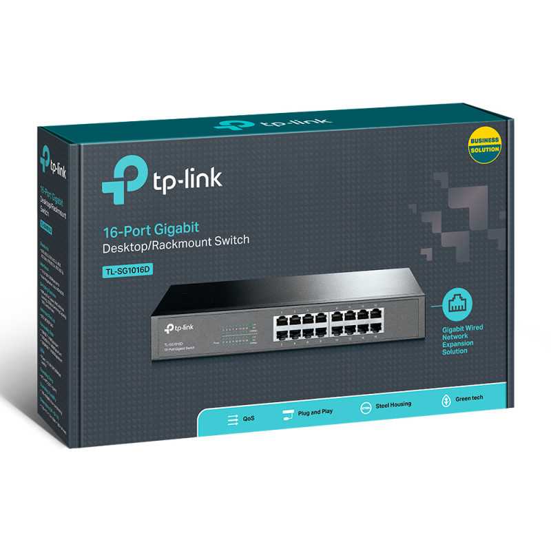 TP-Link TL-SG1016D | Switch | 16x RJ45 1000Mb/s, Rack, Niezarządzalny - Zdjęcie 4