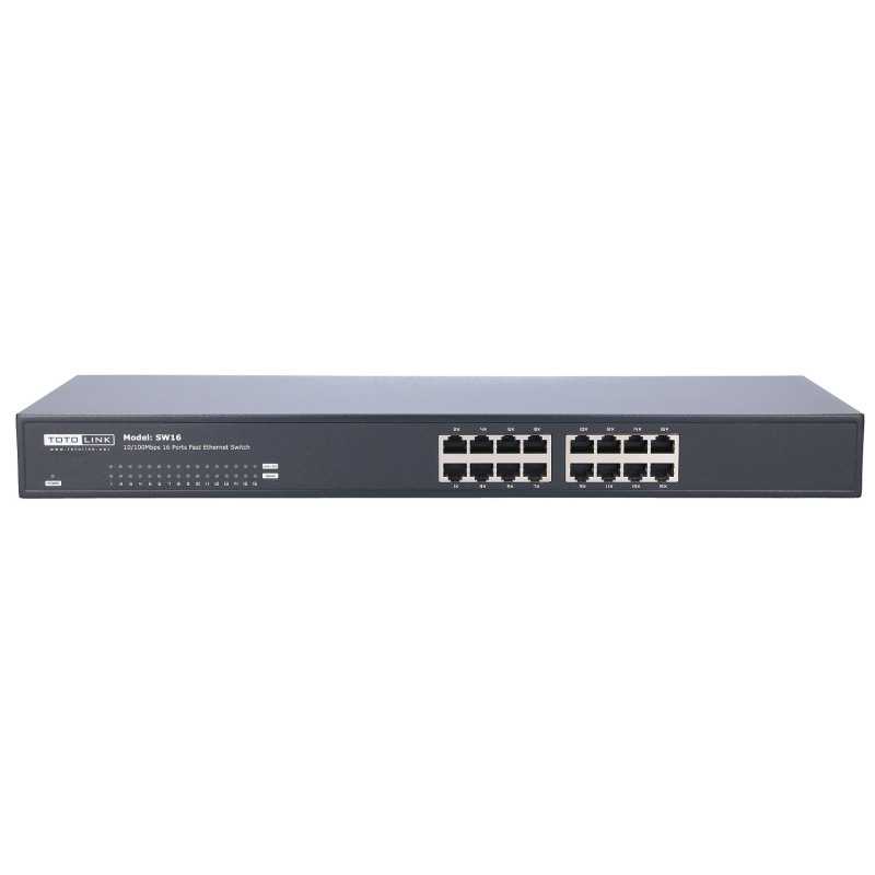 Totolink SW16 | Switch | 16x RJ45 100Mb/s, Rackmount, No gestionado - Imagen 2