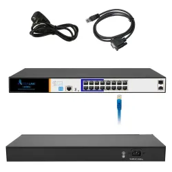Коммутатор PoE Extralink ARES, 16x Gigabit PoE/PoE+, 2x...