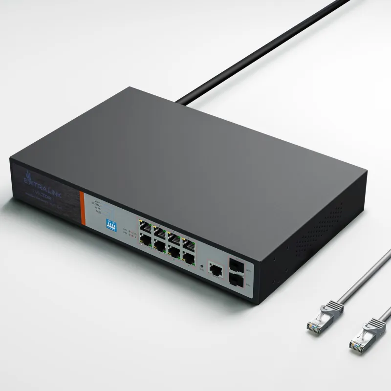 Extralink VICTOR | PoE Switch | 8x Gigabit PoE/PoE+, 2x SFP, 1x Puerto de consol, 150W, Gestionable - Imagen 5
