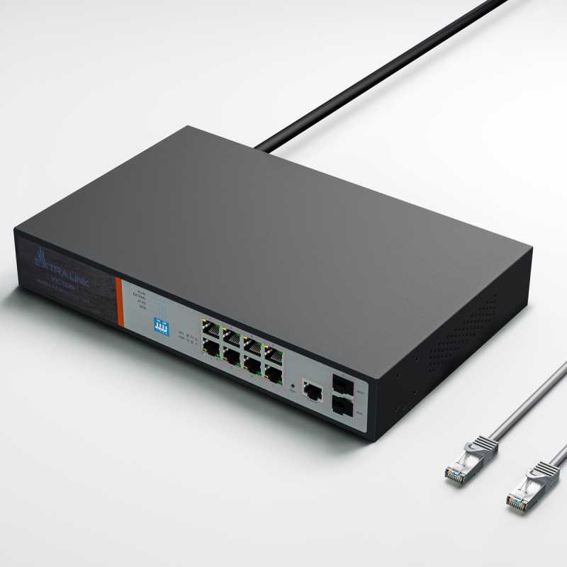 Extralink VICTOR | Switch PoE | 8x Gigabit PoE / PoE +, 2x SFP, 1x porta de console, 150 W, gerenciado - Imagem 5