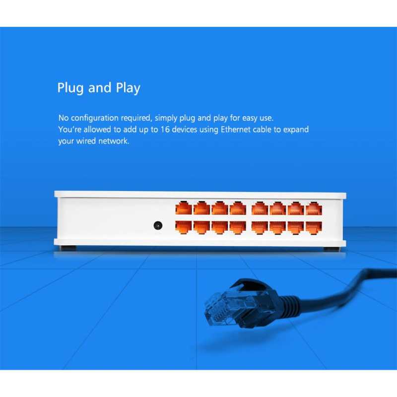 Totolink SW16D | Schalter | 16x RJ45 100Mb/s, Desktop, nicht verwaltet - Bild 9