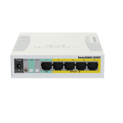 MikroTik RB260GSP Anahtarı, CSS106-1G-4P-1S, 5x RJ45...