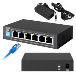 Коммутатор PoE Extralink KRIOS, 4x Gigabit PoE/PoE+, 2x...