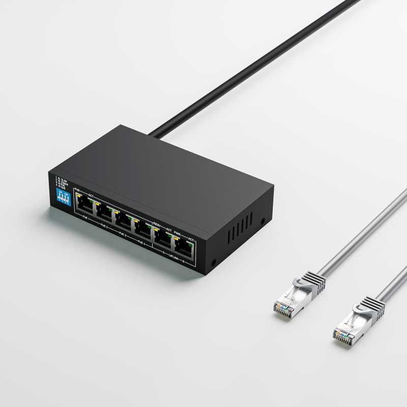 Коммутатор PoE Extralink KRIOS, 4x Gigabit PoE/PoE+, 2x RJ45 Uplink Gigabit, 60W - Изображение 5