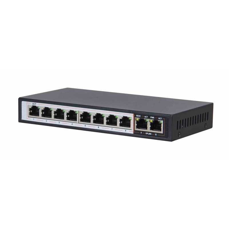 Extralink PERSES PoE Switch, 8x Gigabit PoE/PoE+, 2x Gigabit RJ45 Uplink, 96W - Görsel 3