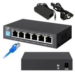 Extralink EUROS V2 | Switch PoE | 4x 100Mb/s PoE/PoE+, 2x...