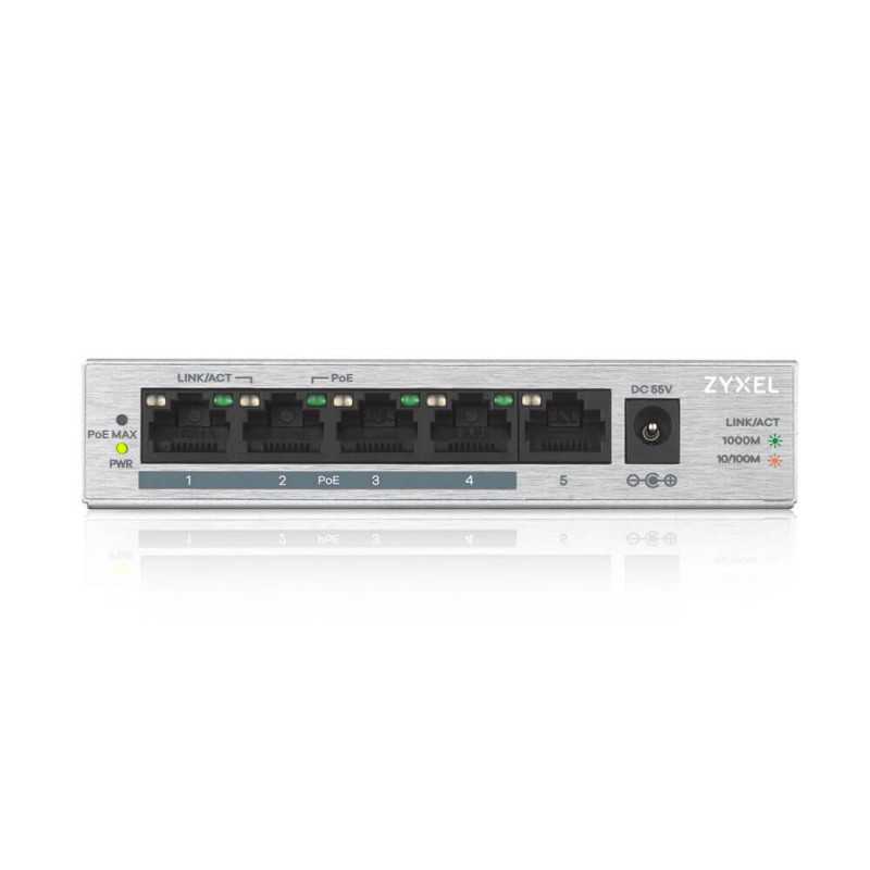 Switch Zyxel GS1005-HP, 5x RJ45 1000Mb/s, 4x PoE, 60 W, Non gestito - Immagine 2