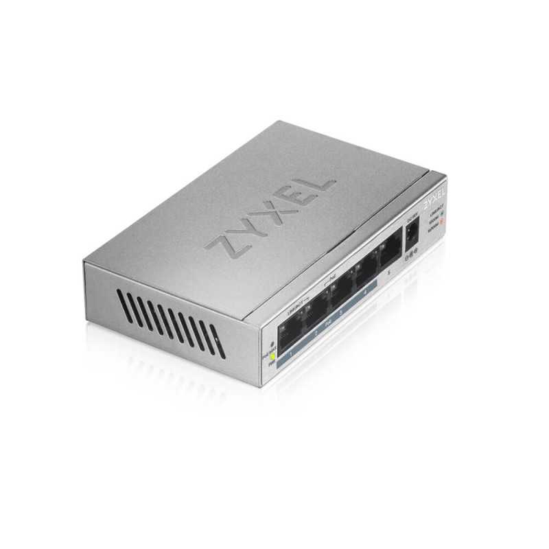 Zyxel GS1005-HP | Switch | 5x RJ45 1000Mb/s, 4x PoE, 60 W, Neřízený - Obrázek 3