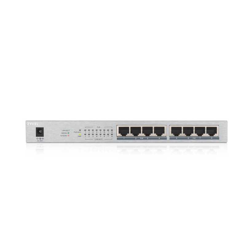 Zyxel GS1008-HP | Switch | 8x RJ45 1000Mb/s, 8x PoE, 60 W, niezarządzalny - Zdjęcie 2