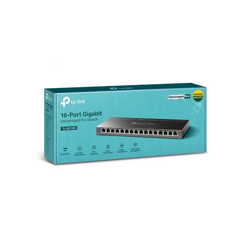 TP-Link TL-SG116E | Switch | 16x RJ45 1000Mb/s, No gestionado - Imagen 3