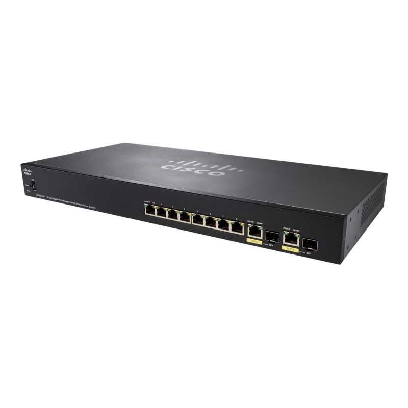 Cisco SG355-10P Anahtarı, 10x 1000Mb/s PoE, 62W, 2x Combo (RJ45/SFP) - Görsel 2