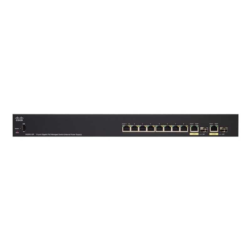 Коммутатор Cisco SG355-10P, 10x 1000Mb/s PoE, 62W, 2x Combo (RJ45/SFP) - Изображение 3