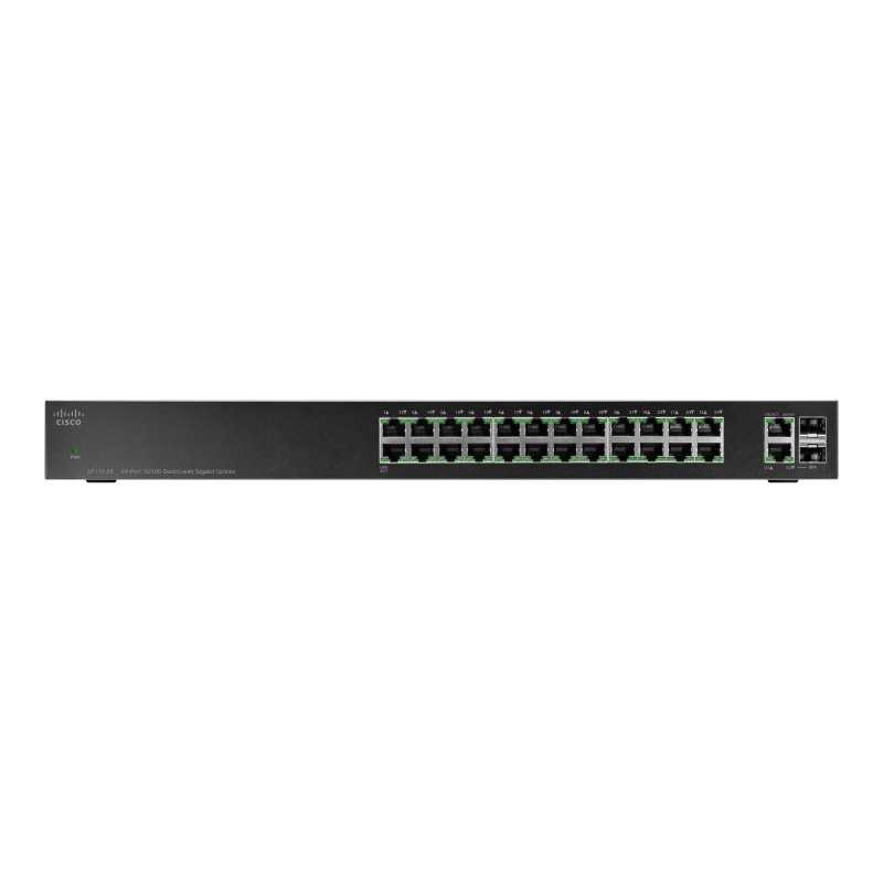 Cisco SF112-24 | 24x 100 Mb/s switch, 2x SFP 1Gb/s combo, montaje en rack - Imagen 2