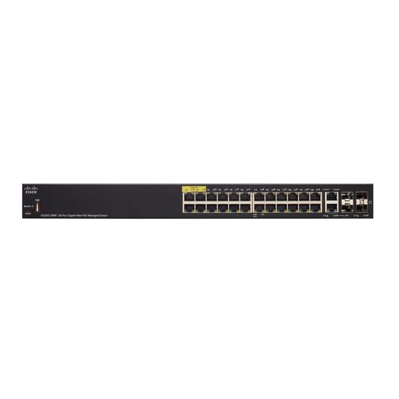 Cisco SG350-28MP | PoE Switch | 24x 1000Mb/s PoE, 382W, 2x Combo(RJ45/SFP) + 2x SFP, Managed - Imagem 2