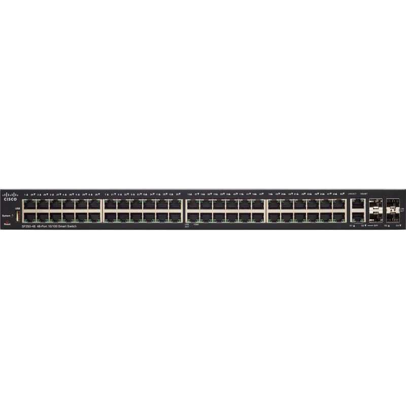 Cisco SF250-48 | Switch | 48x 100Mb/s, 2x 1Gb/s Combo(RJ45/SFP), gerenciado - Imagem 2