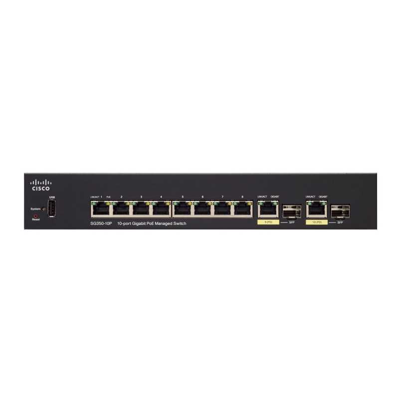 Cisco SG350-10P | Switch PoE | 8x 1000Mb/s PoE, 62W, 2x Combo(RJ45/SFP), gestionado - Imagen 3