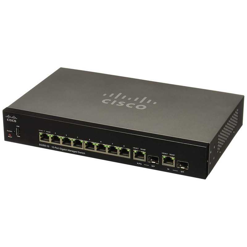 Коммутатор Cisco SG350-10, 8x 1000Mb/s, 2x Combo (RJ45/SFP), Управляемый - Изображение 2