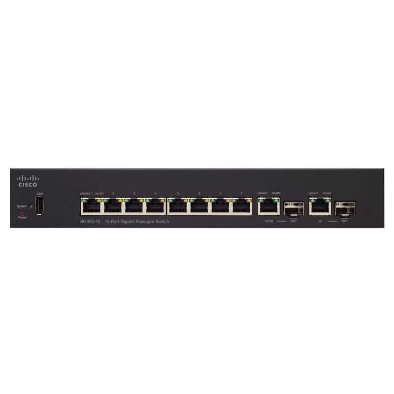 Cisco SG350-10 | Switch | 8x 1000Mb/s, 2x Combo(RJ45/SFP), gestionado - Imagen 3