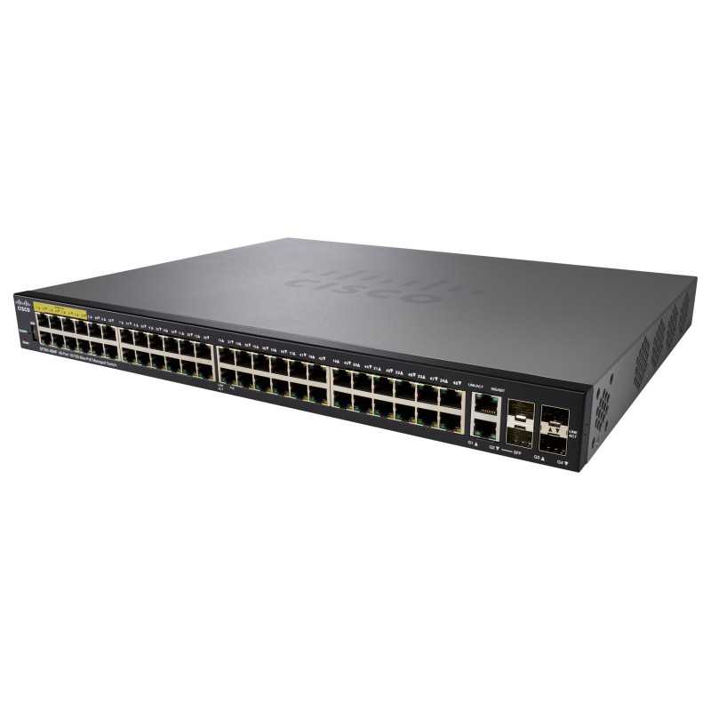 Cisco SF350-48MP | Switch | 48x 100Mb/s Max PoE, 740W, 2x Combo(RJ45/SFP) + 2x SFP, gestito - Immagine 2